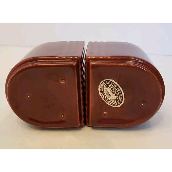 Vintage Art Deco Franciscan Ware Condiment Jars w/ Lids Underplate Pink & Maroon - Picture 9 of 13